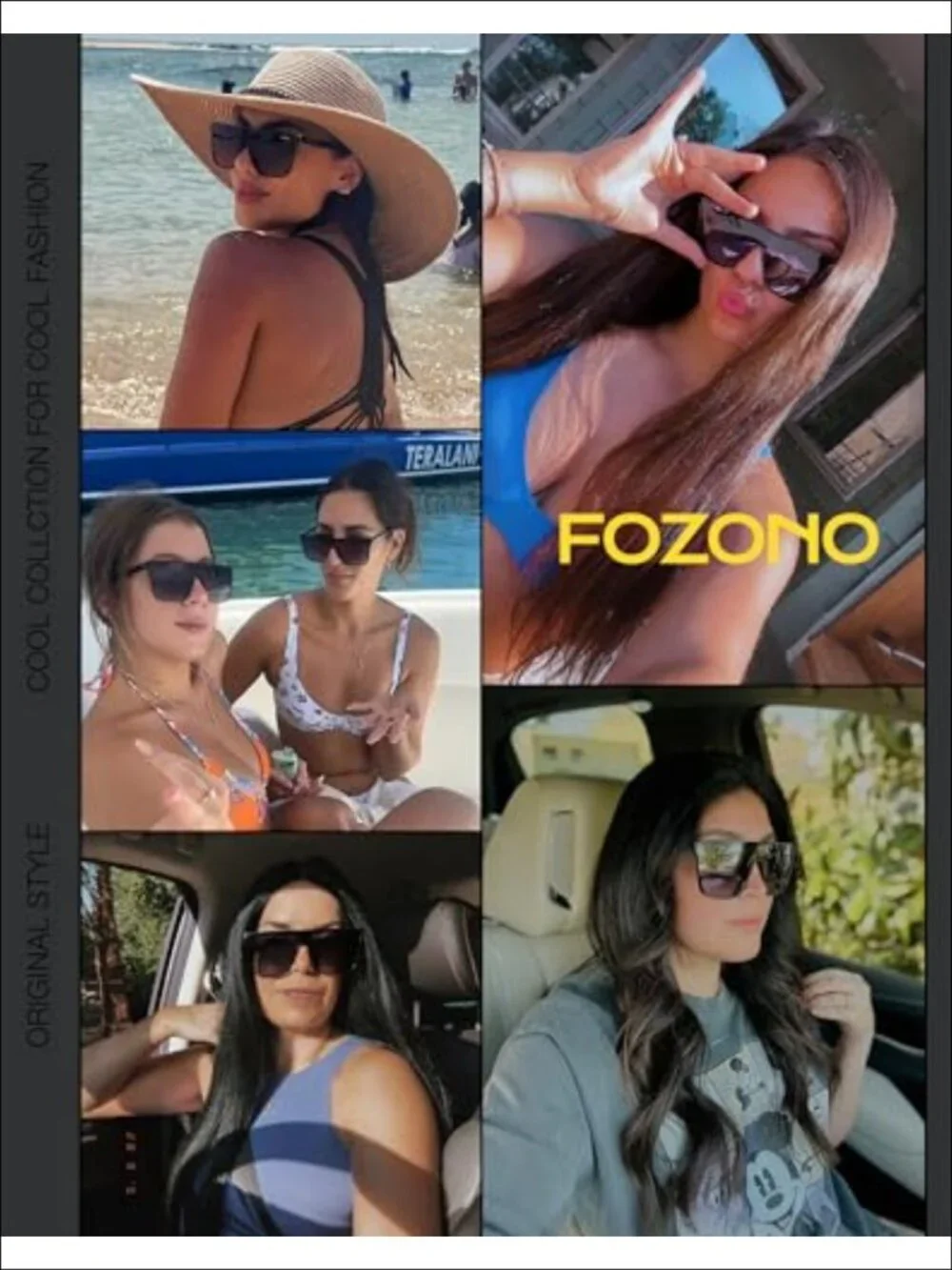 Oversized Square Shield Sunglasses UV400 Retro Flat Top Full Frame